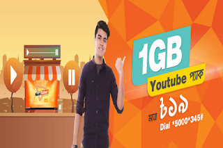 Banglalink 1GB Youtube Pack at 19 Tk