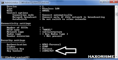Hasil Password Dari Hack Wifi Memakai CMD Hasil Password Dari Hack Wifi Memakai CMD