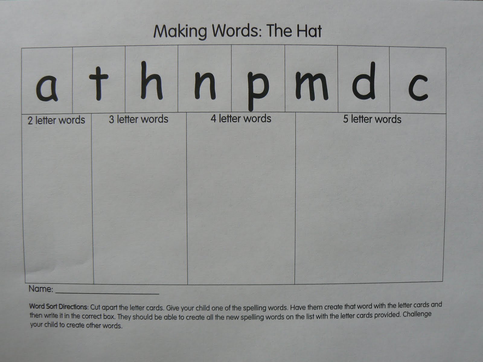 Mrs T s First Grade Class Making Words