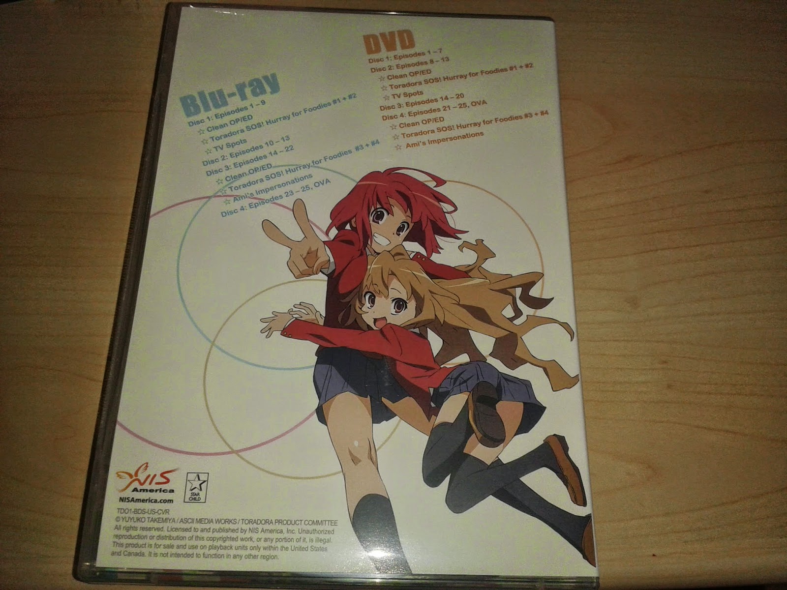 Toradora! DVD: Complete Edition + OVA English Dubbed