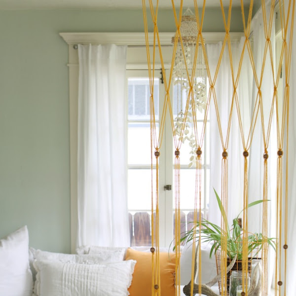 Easy Macrame Bead Curtain Using Yarn