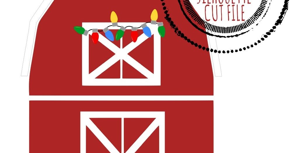 Free Silhouette Design Christmas Barn With Lights Silhouette School