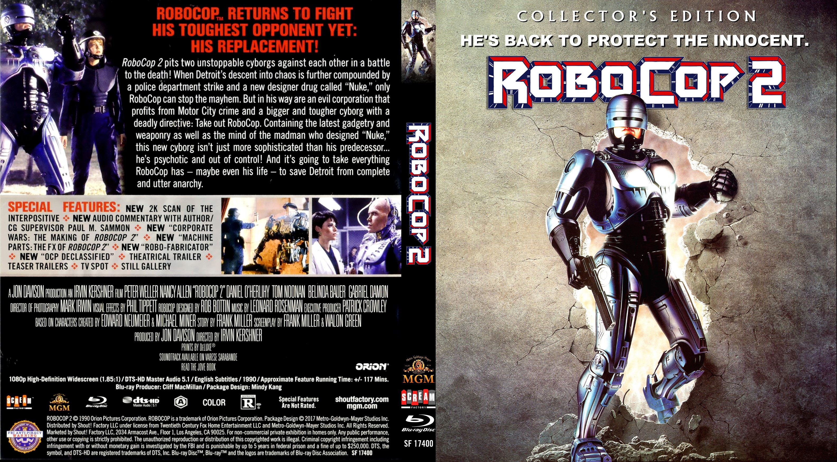 RoboCop 2 Bluray Cover Cover Addict Free DVD, Bluray