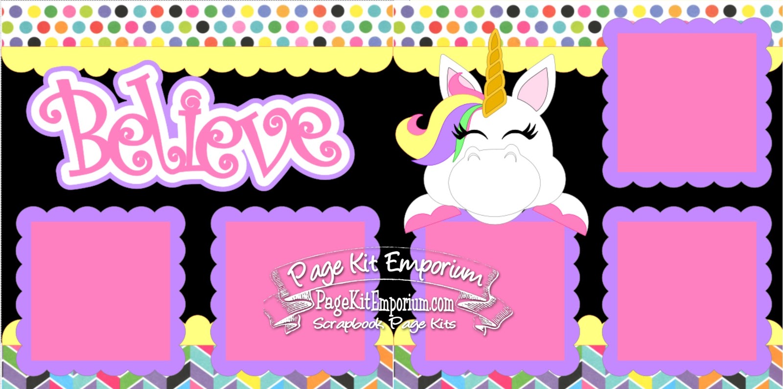 BLJ Graves Studio Girl Scrapbook Page Kits Unicorns, Princess, Mermaid