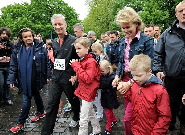 Crown Prince Philippe and Crown Princess Mathilde attended the 33rd annual Brussels 20K run in Brussels