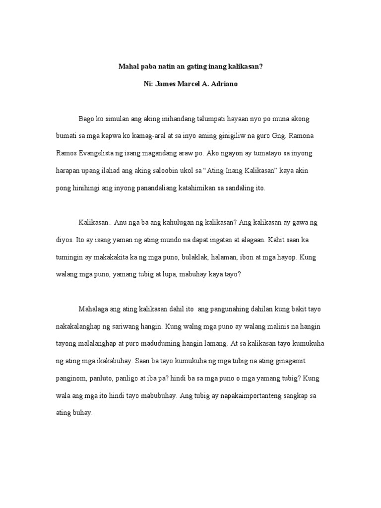 talumpati tungkol sa kalikasan - philippin news collections