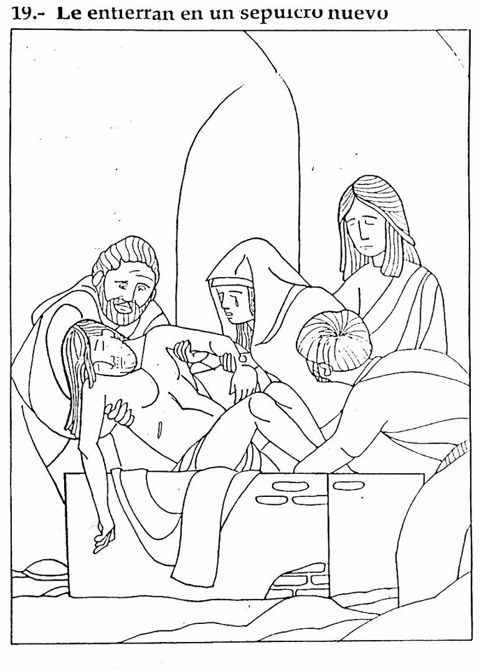 Jesús es sepultado colorear Jesús es sepultado colorear
