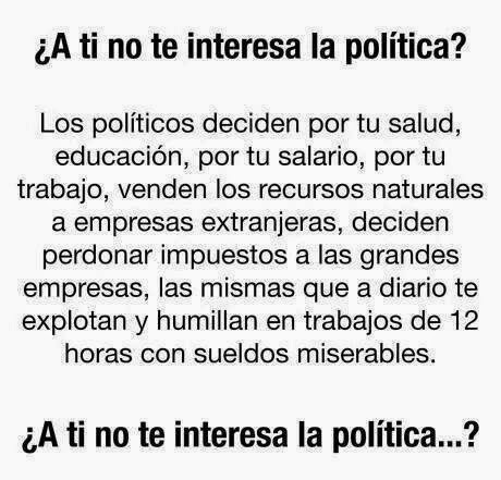 ¿No te interesa la política?