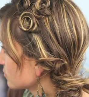 pin curl accents hair style for girls