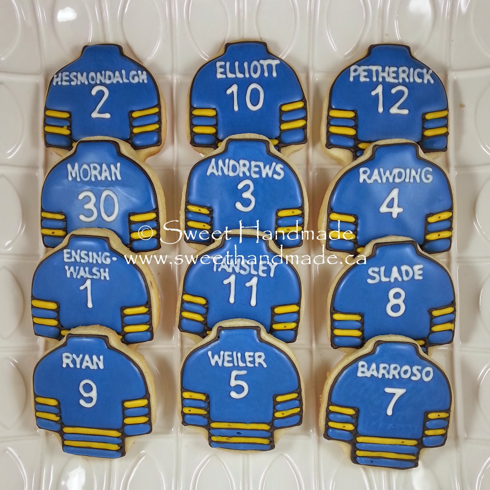 Sweet Handmade Cookies Hockey Jersey Cookies