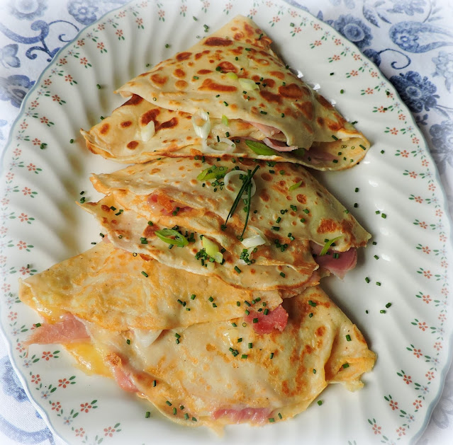Ham, Gruyere & Spring Onion Crepes