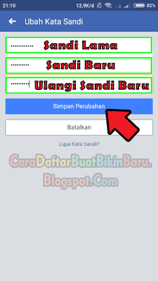 cara mengganti password facebook