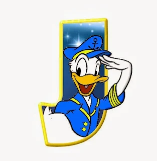 Alfabeto de personajes Disney con letras grandes J Donald. 