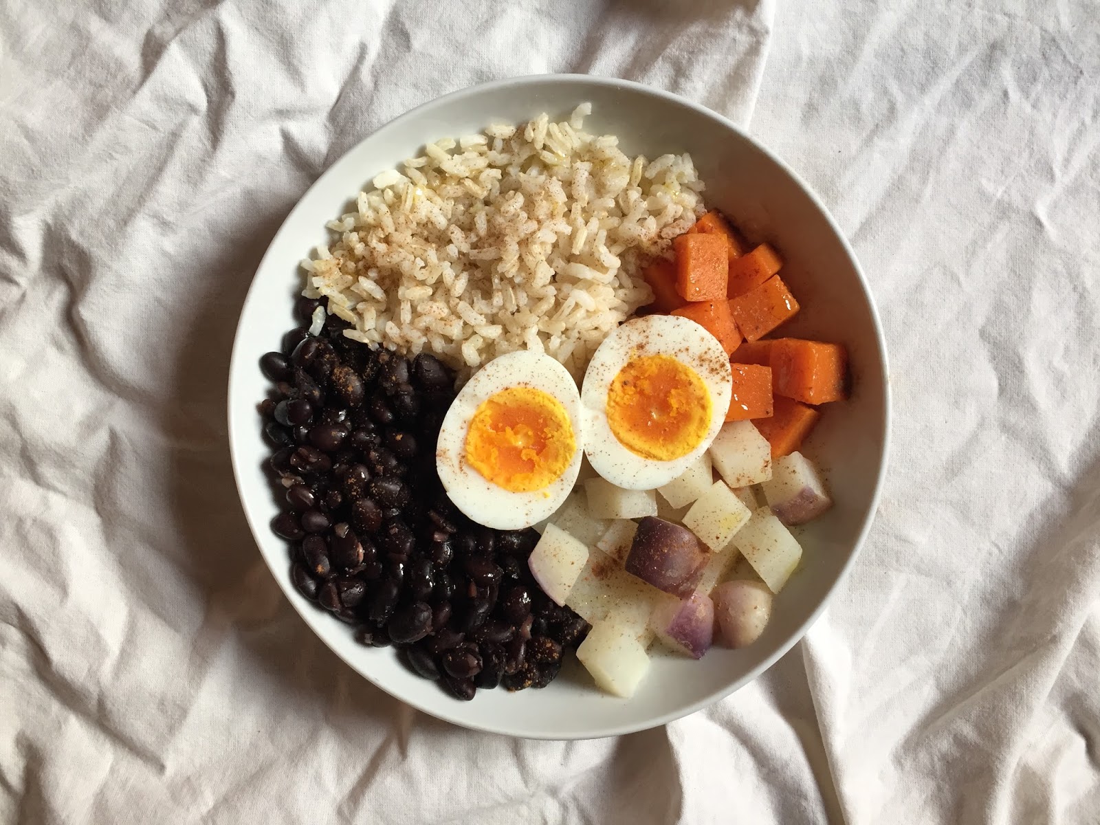 Inglourious Bananas Black Bean and Brown Rice Bowl with Vegetables and