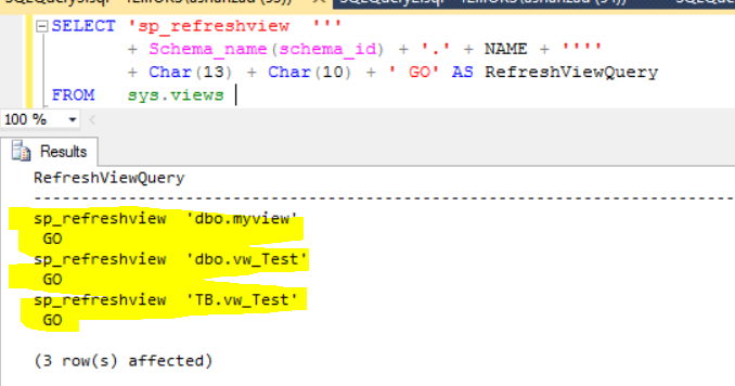 Welcome To TechBrothersIT: How to generate script to REFRESH all views ...