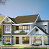 2150 square feet 4 bedroom sloped roof villa design