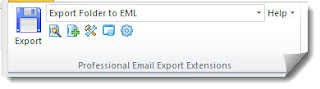 MessageExport toolbar with "Export Folder to EML" selected