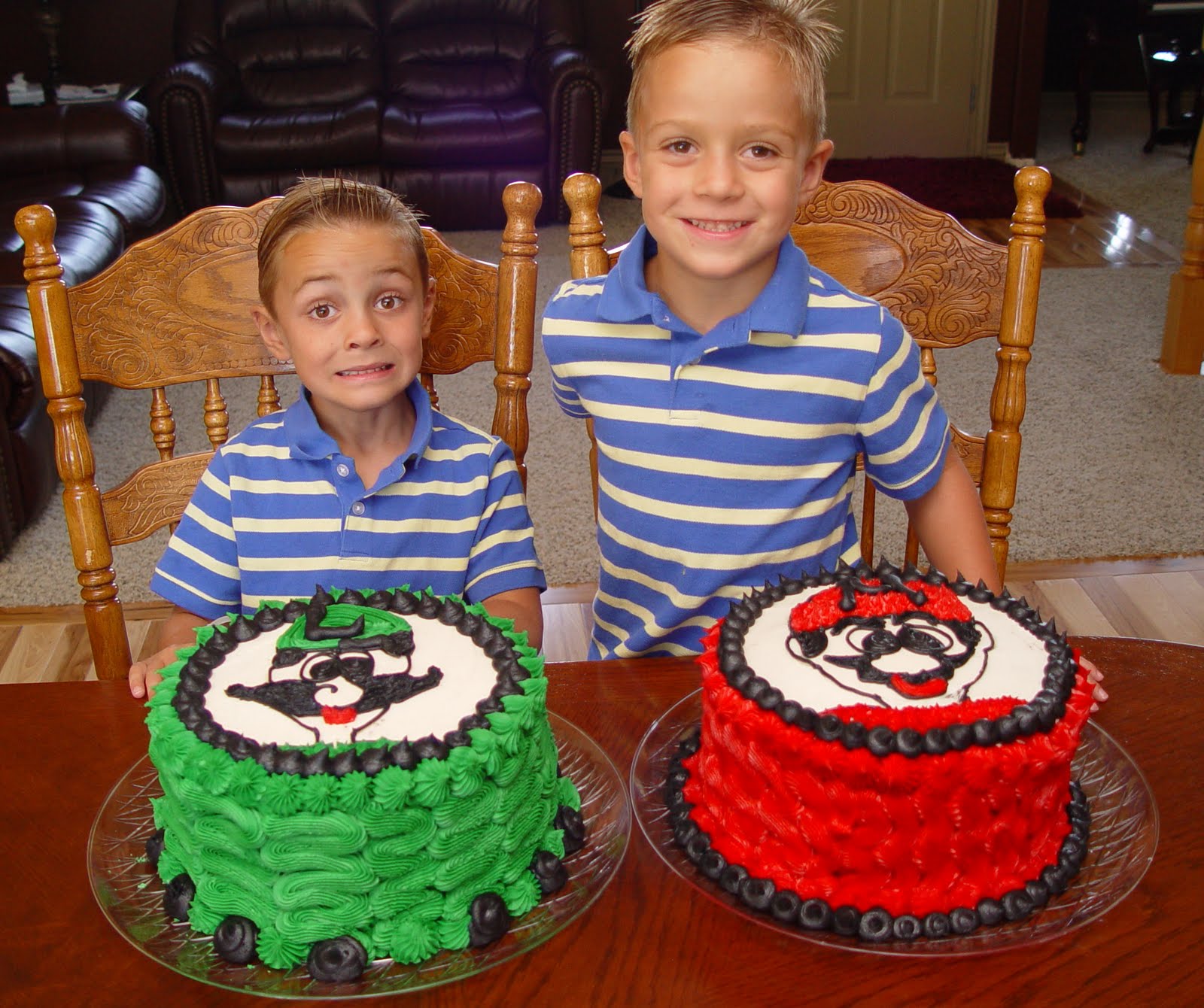 If you want to make your own super mario brothers mushroom cake, check out this tutorial! Mario And Luigi Birthday Cakes Jamie Cooks It Up Family Favorite Food And Recipes