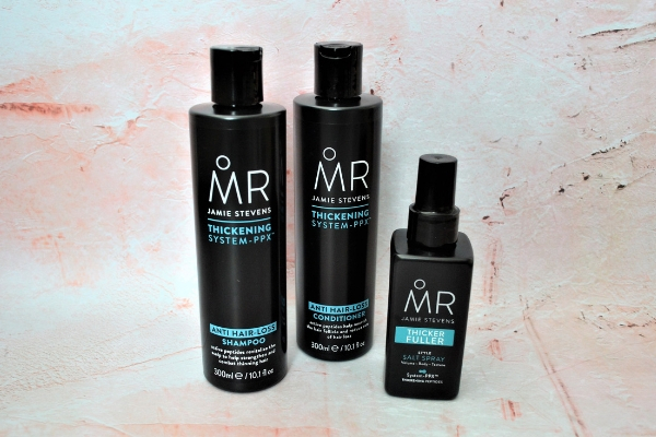 MR Jamie Stevens anti hair loss shampoo conditioner and salt spray 