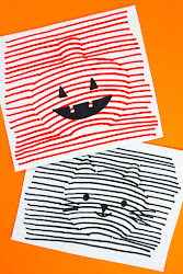 optical 3d illusion drawings halloween fun easy draw challenge cool happy crafts pinkstripeysocks quick pumpkin kid trying hope friends making