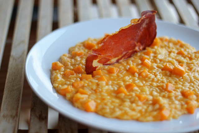 Ριζότο με Κολοκύθα και Τραγανό Προσούτο / Pumpkin Risotto with Crispy Prosciutto Ριζότο με Κολοκύθα και Τραγανό Προσούτο / Pumpkin Risotto with Crispy Prosciutto
