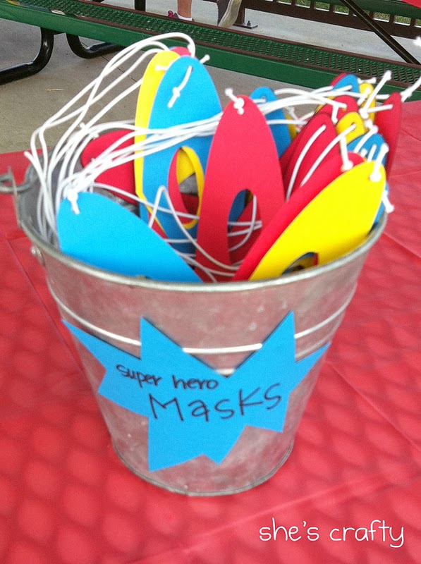 Super Hero Birthday party at the park for little boys - super hero masks
