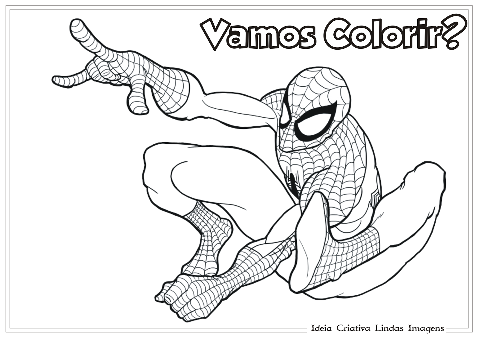 Homem-Aranha Para Colorir - Dezenas de Desenhos Para Colorir