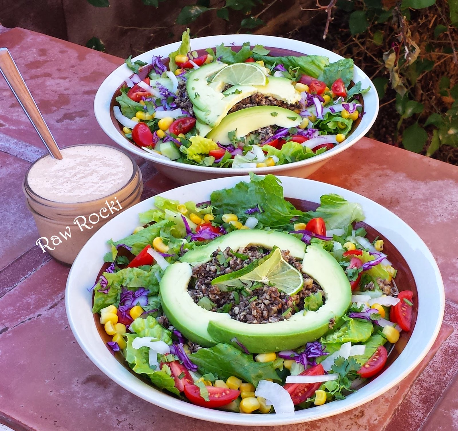 Raw Vegan Recipes by Rocki Raw Taco Salad with Spicy Hemp "Cheese