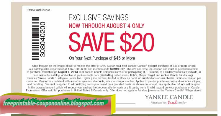 Yankee candle printable coupons april 2018