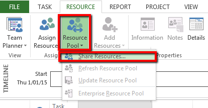 Resource Pool using MS Project