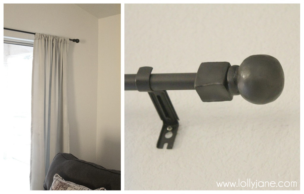 Diy Curtain Rod With Clay Finials