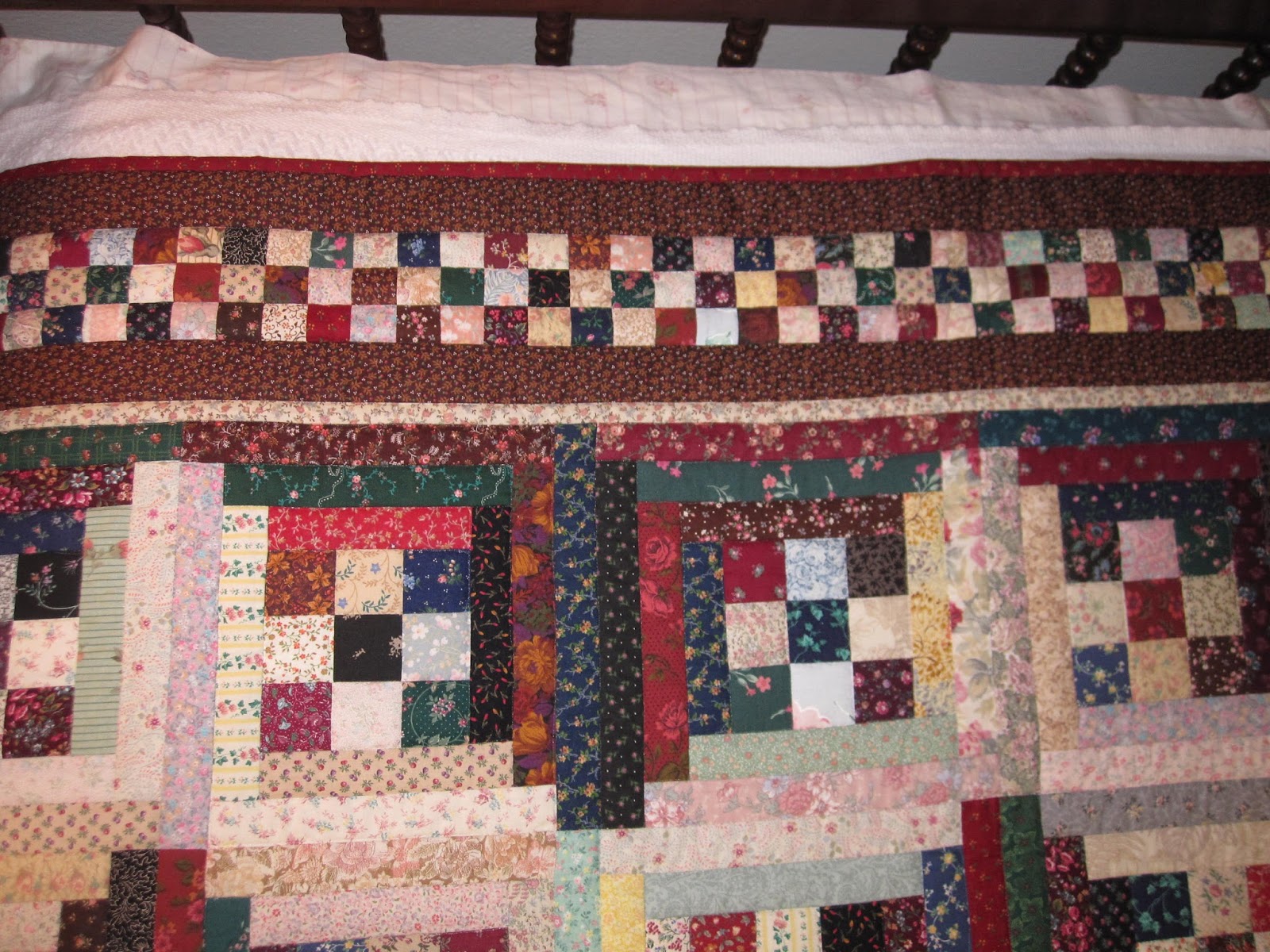 Julie's Quilts and Costumes Throwback ThursdayFloral Log Cabin
