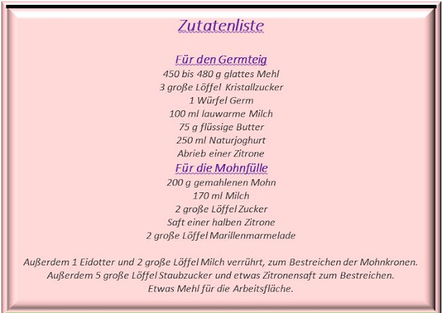 Mohnkronen aus feinem Joghurtgermteig