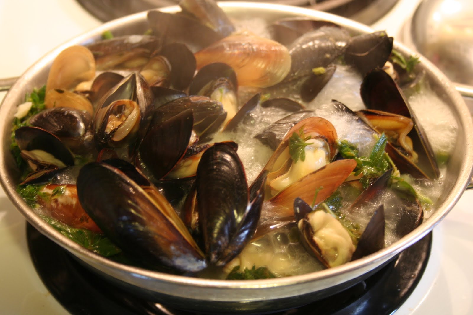 Cheers to Happy Penn Cove Mussels...