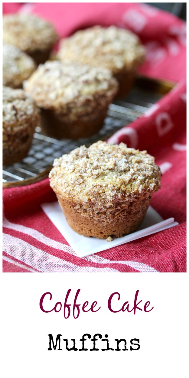 Coffee Cake Muffins with cinnamon and pecans