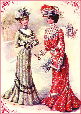 ilustraciones vintage damas victorianas