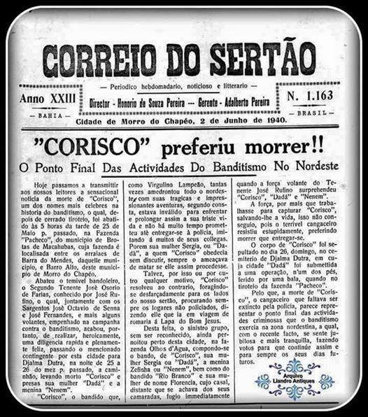 Jurema sagrada - A HISTORIA DO CANGACEIRO CORISCO MAIS