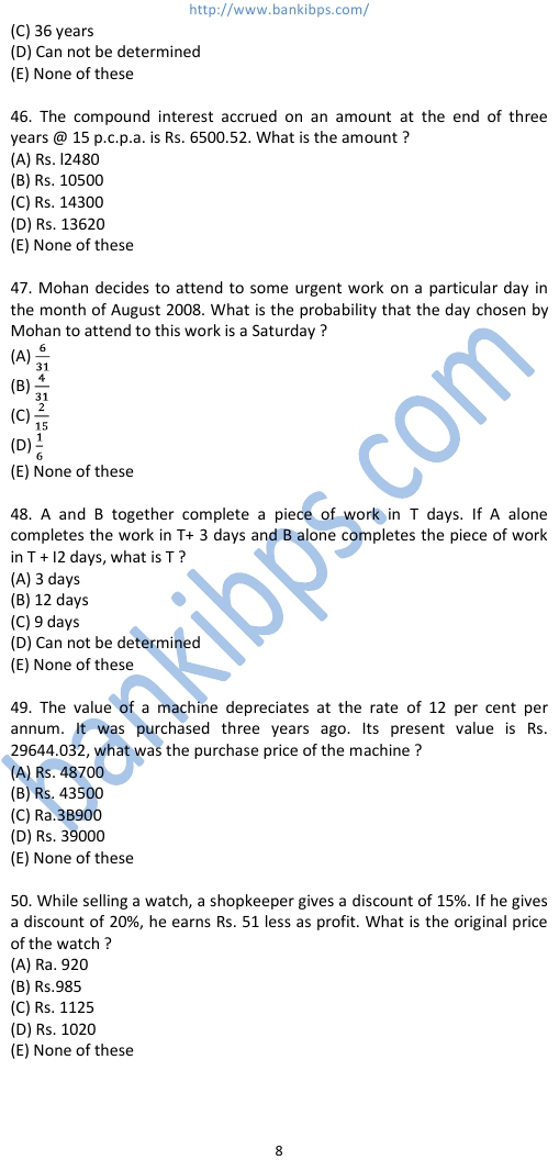 sbi bank exam sample question papers