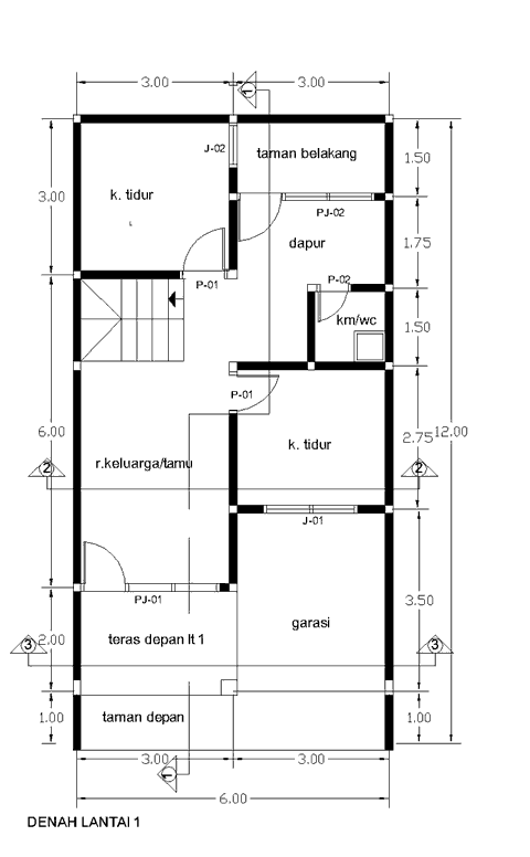 Contoh Gambar  2D  Rumah 2 Lantai  Desain Rumah Sederhana 
