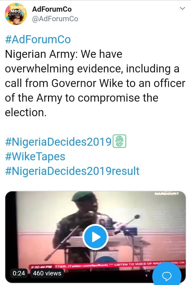 Presidential Election: Army Plays Wike's Phone Call At A Press Conference