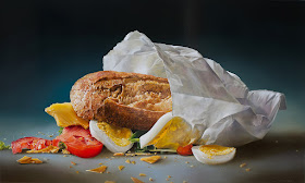 05-Healthy-Sandwich-in-a-Paper-Bag-Tjalf-Sparnaay-The-Beauty-of-the-Everyday-Paintings-of-Food-Art-www-designstack-co