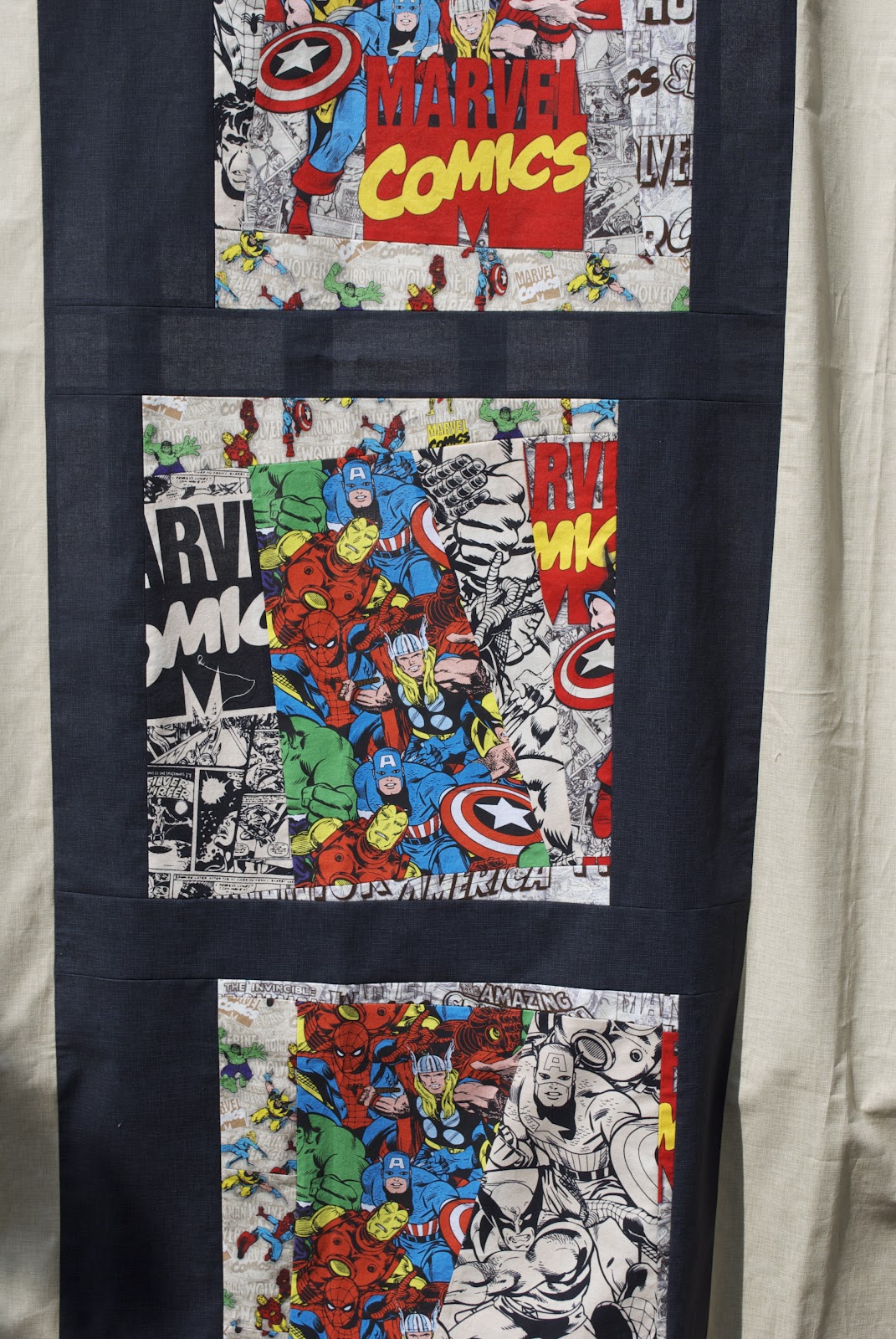 Let's begin sewing... Marvel comic quilt top completed