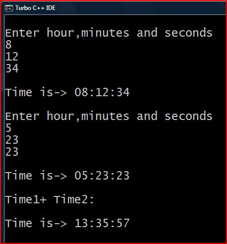 C++ PROGRAMS: ADDING 'TIME' OBJECTS AND DISPLAYING THE RESULT IN HH:MM ...