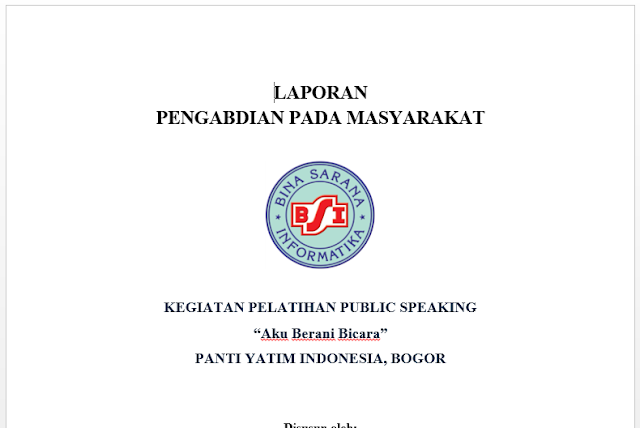 [DOC] Contoh Laporan Pengabdian Masyarakat Pelatihan