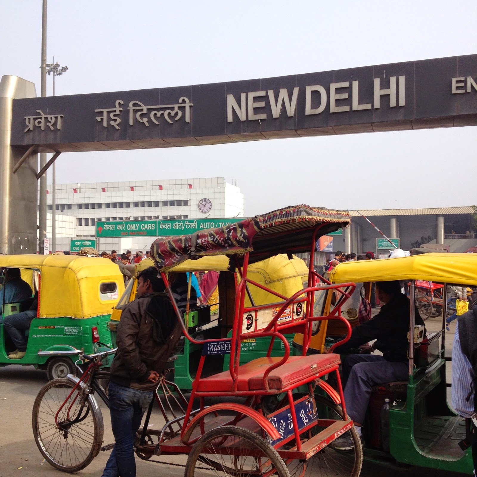 Cycle rickshaw and auto rickshaw in Delhi, India