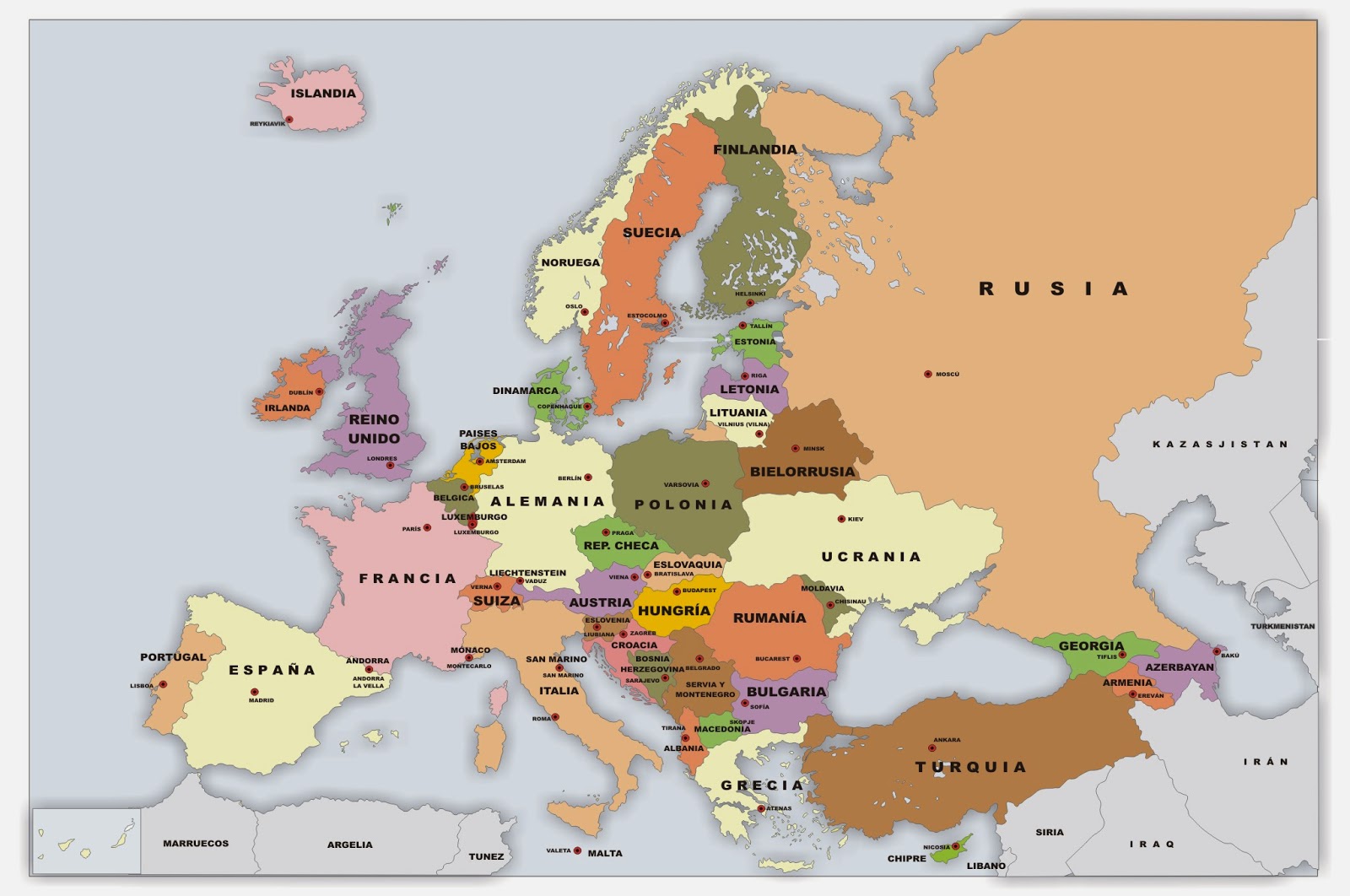 Geografía ESO: Mapa de Europa