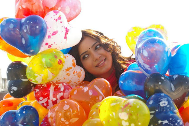 samantha with colorful balloons actress pics