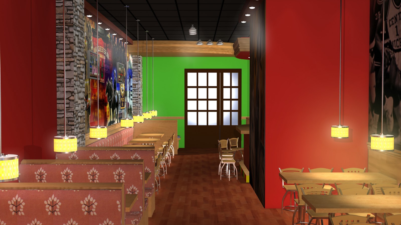 Sajid designer: 3d interior design applebees qatar