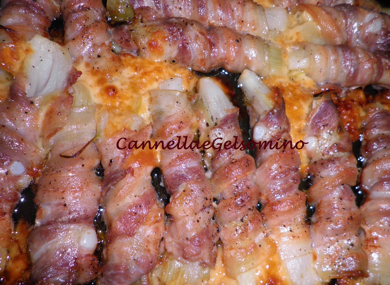 spirali di cipollotti e pancetta