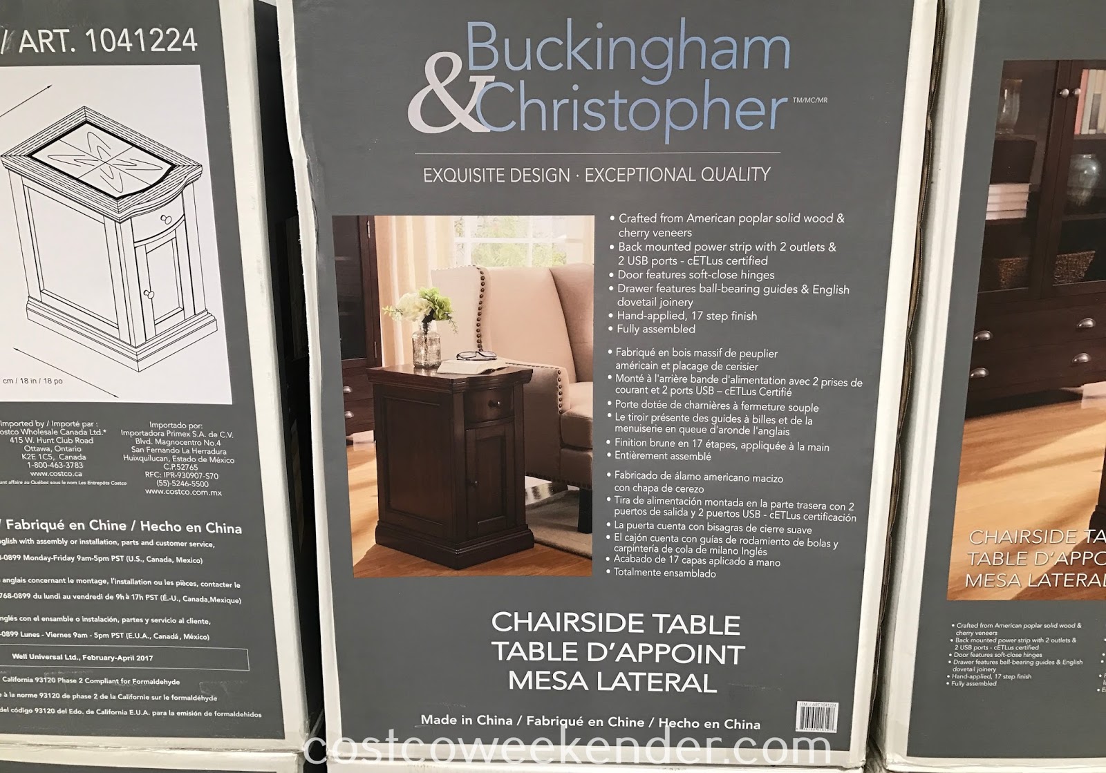 Buckingham & Christopher Well Universal Chairside Table Costco Weekender